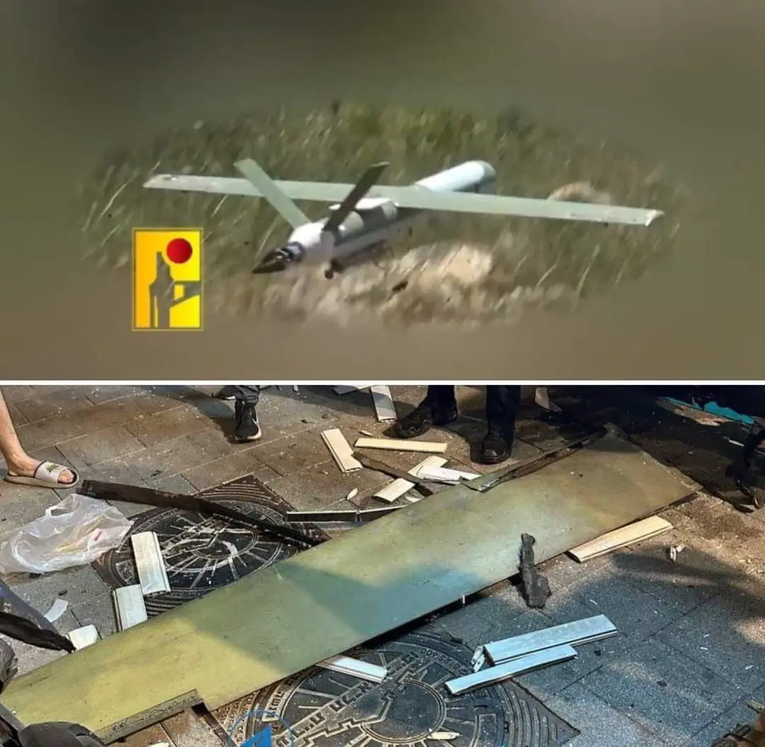Amongst the debris at the site of the crash are what appear to be drone wings, very similar to Hezbollah’s drones seen in Northern Israel.